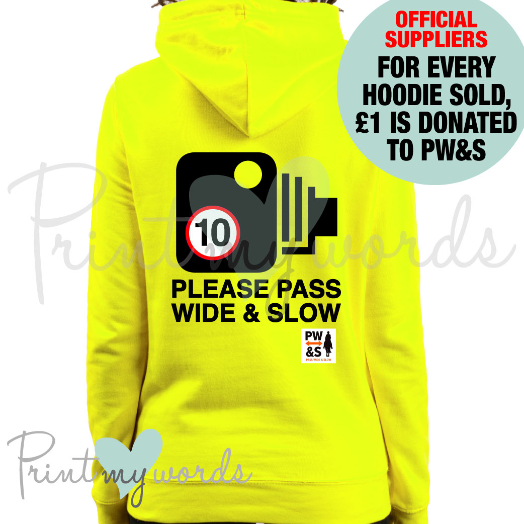 Official PW S High Visibility Hi Vis Equestrian Neon Electric Hoodie h Print My Words