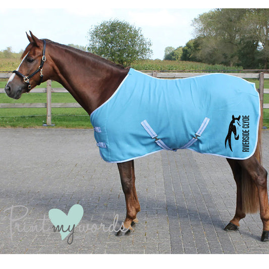 Personalised Equestrian Horse Pony Fleece Rug Cooler - Horse Head & Name