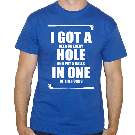 (Unisex Large) I Got a Hole in One Funny Golf T-Shirt