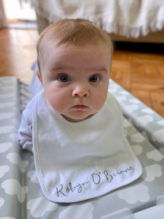 Baby's Name Personalised Glitter Bib