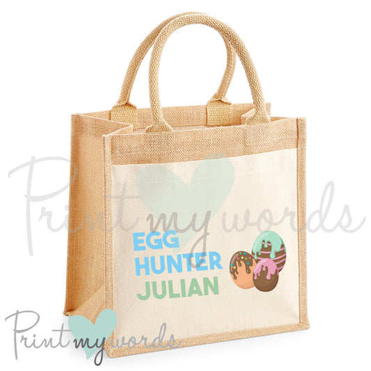 Personalised Easter Egg Hunt Jute Bag - Egg Hunter