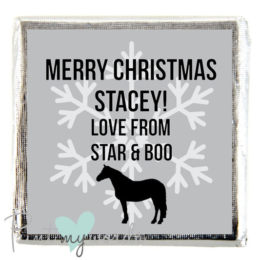 Personalised Christmas Equestrian Chocolate WRITE A MESSAGE x10