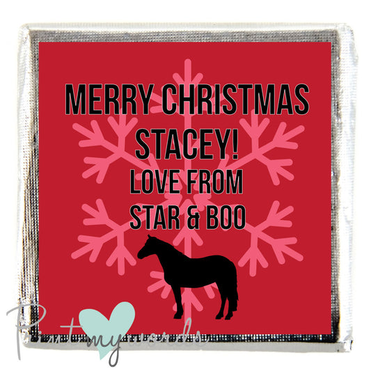 Personalised Christmas Equestrian Chocolate WRITE A MESSAGE x10