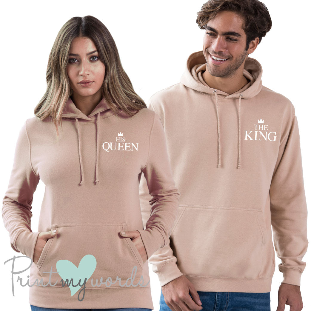 King and Queen Couple Hoodies x2 Print My Words