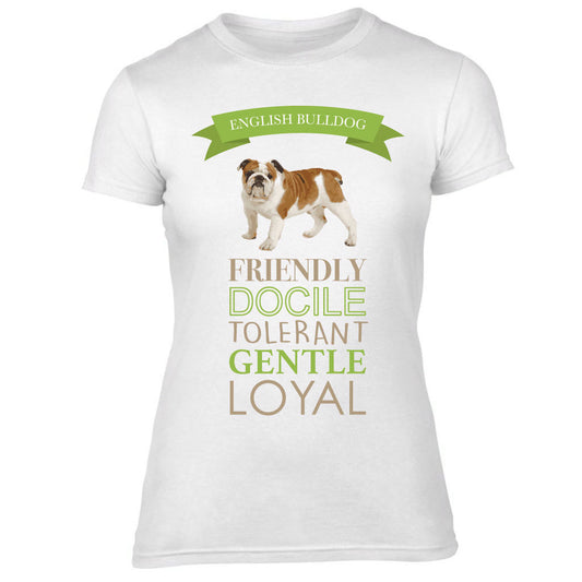 Ladies English Bulldog Dog Breed T-Shirt