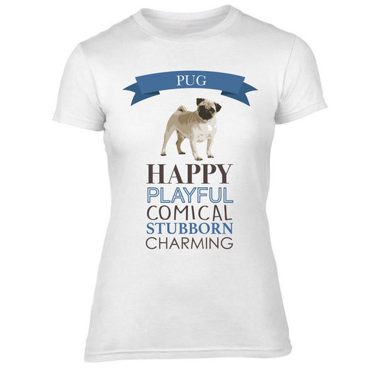 Ladies Pug Dog Breed T-Shirt