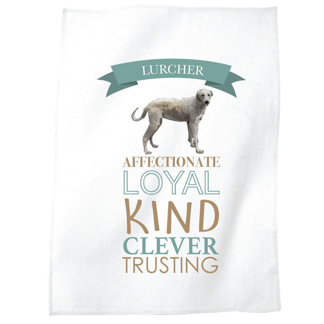 Lurcher Dog Tea Towel