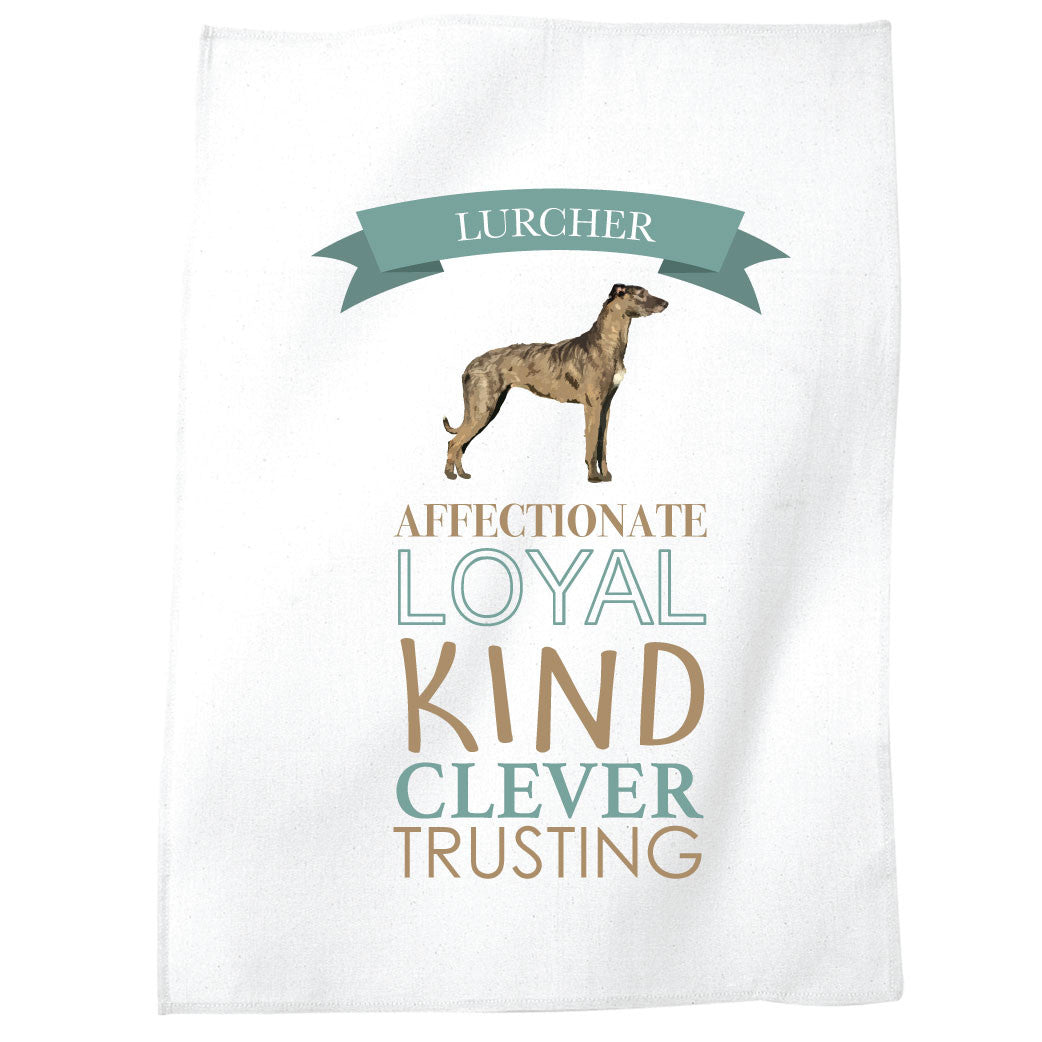 Lurcher Dog Tea Towel