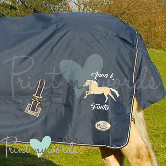 Personalised Lightweight Turnout Rug - Elegant Design