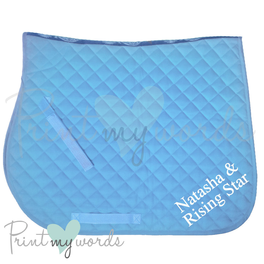 Personalised Equestrian Saddlecloth Saddle Pad - Standard Design