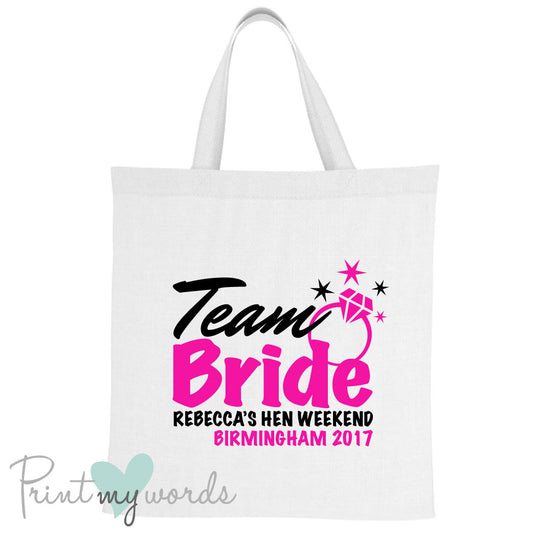 Team Bride Hen Party Tote Bag