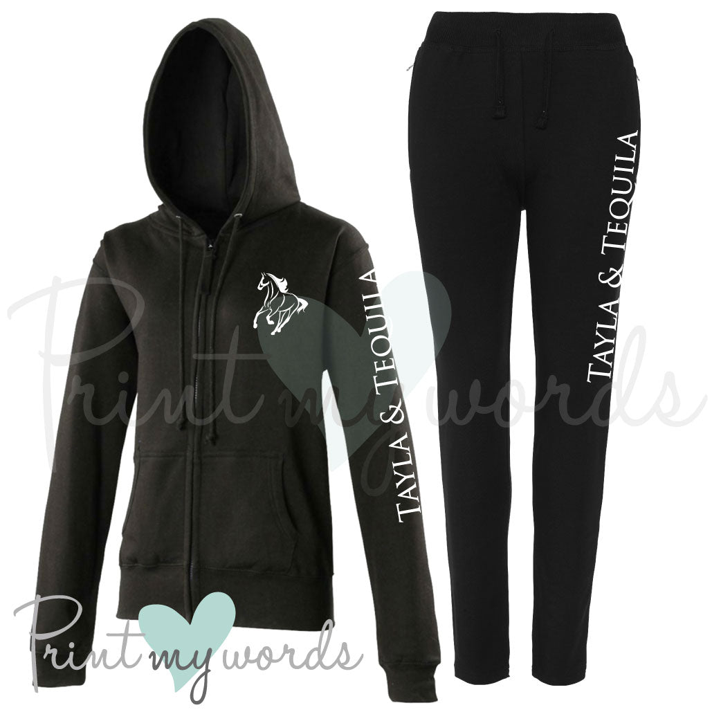 Ladies Personalised Equestrian Tracksuit Classic Abstract Design