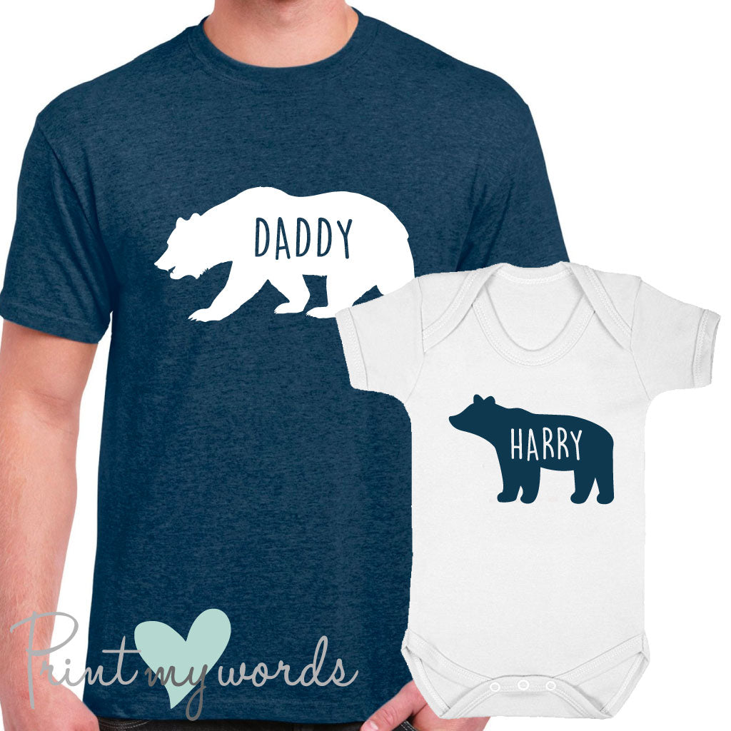 Personalised Daddy & Baby Bear Matching T-Shirt Set