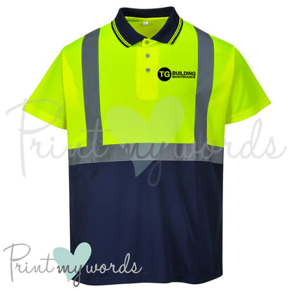 Personalised Hi Vis Workwear Two Tone Polo Shirt