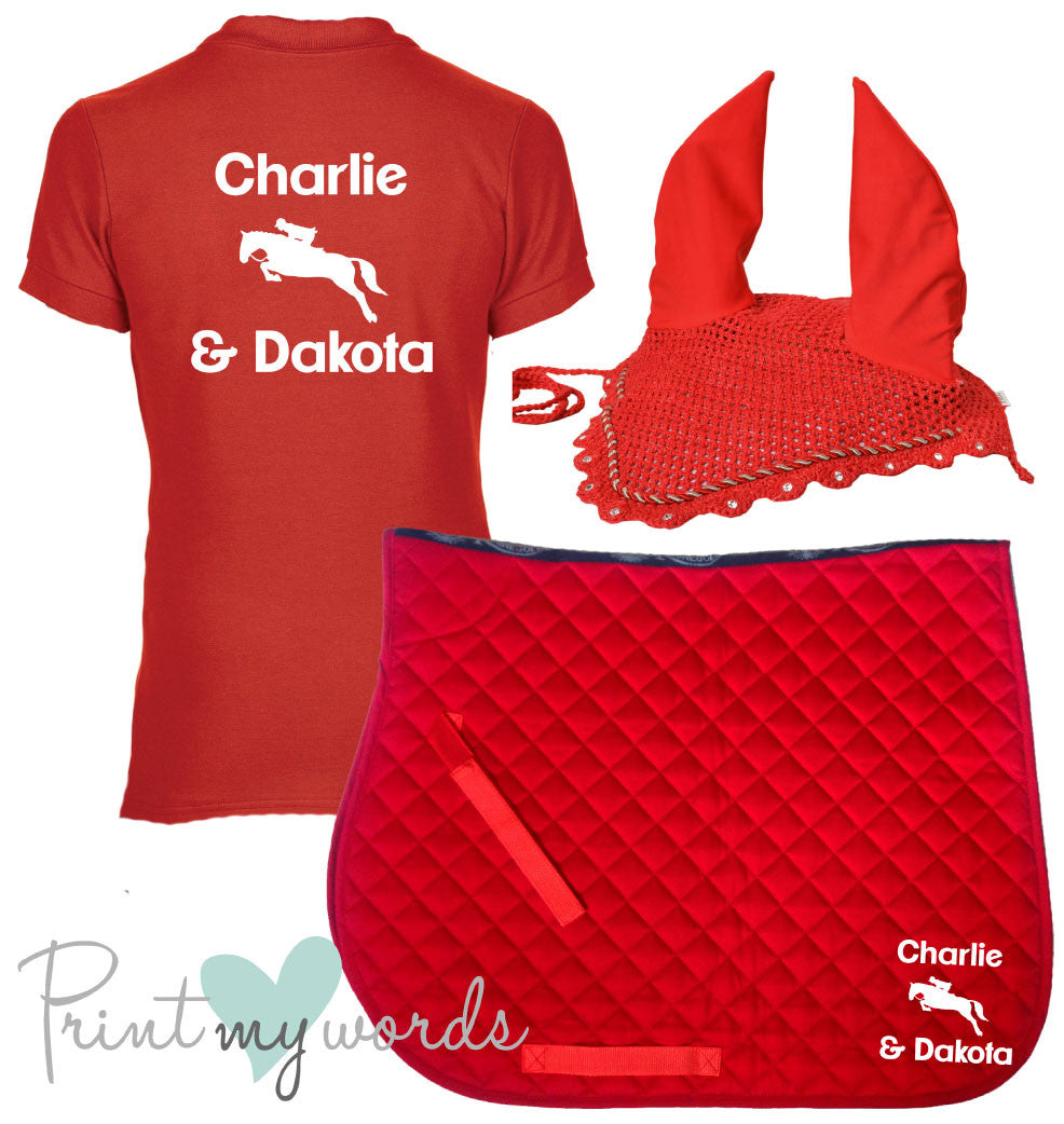 'Cora' Children's Personalised Matching Equestrian Set - Jumping Design