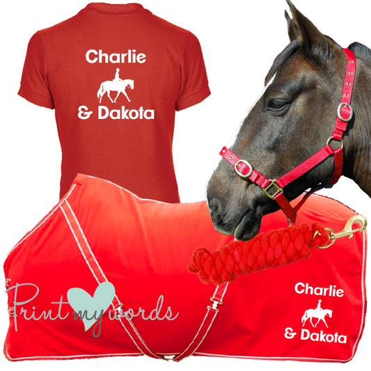 'Lola' Ladies Personalised Matching Equestrian Set - Dressage Design