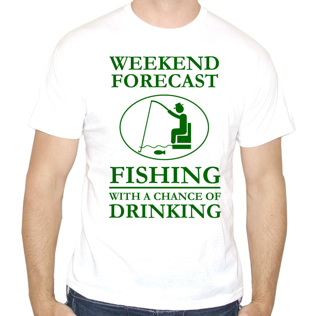 Men's Weekend Forecast Funny Fishing T-Shirt – Print My Words