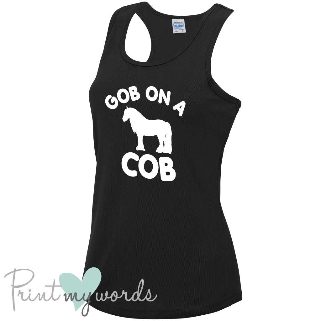 Ladies Gob On A Cob Funny Equestrian Vest Top