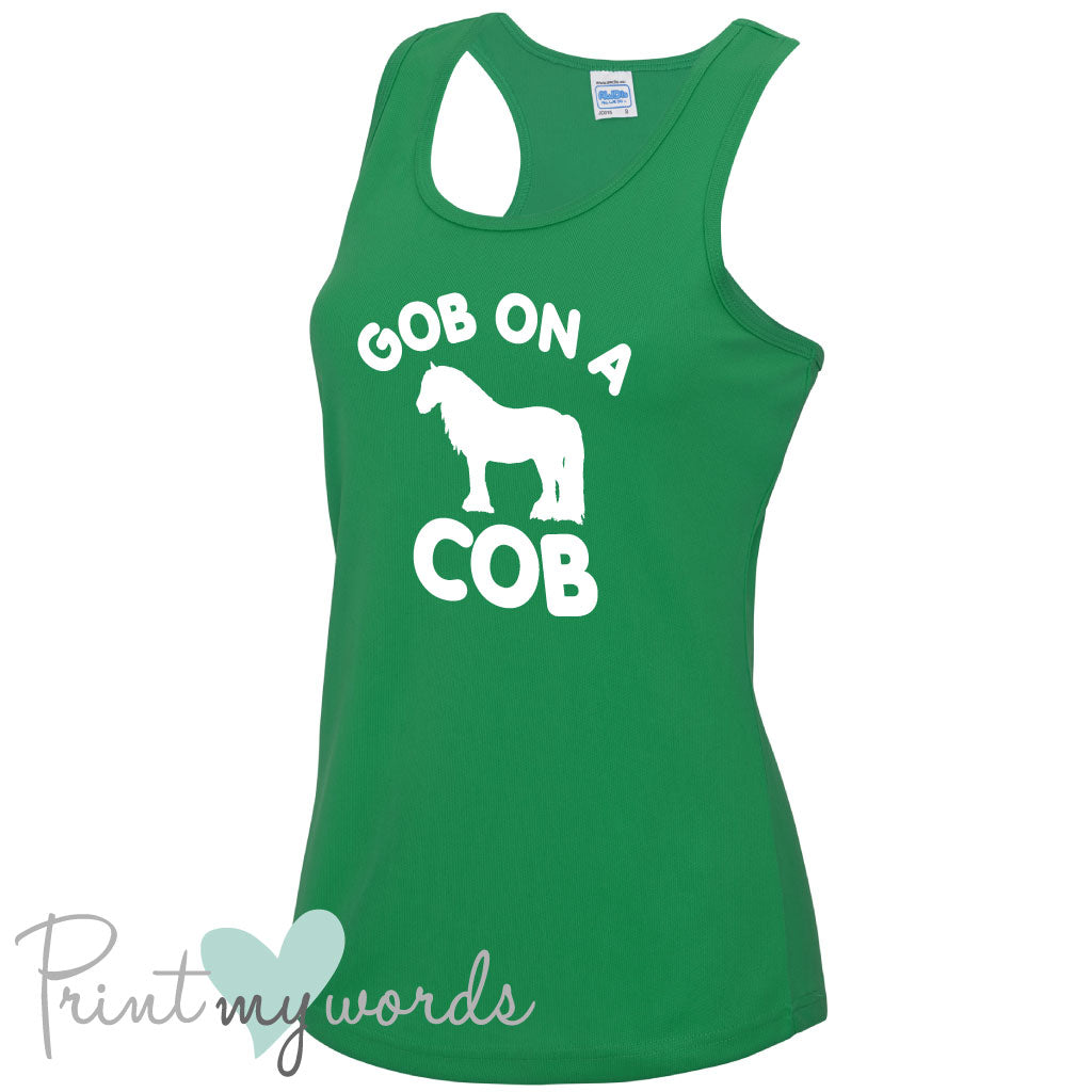 Ladies Gob On A Cob Funny Equestrian Vest Top