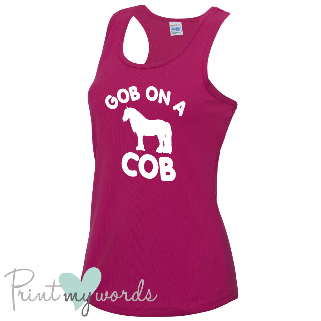 Ladies Gob On A Cob Funny Equestrian Vest Top