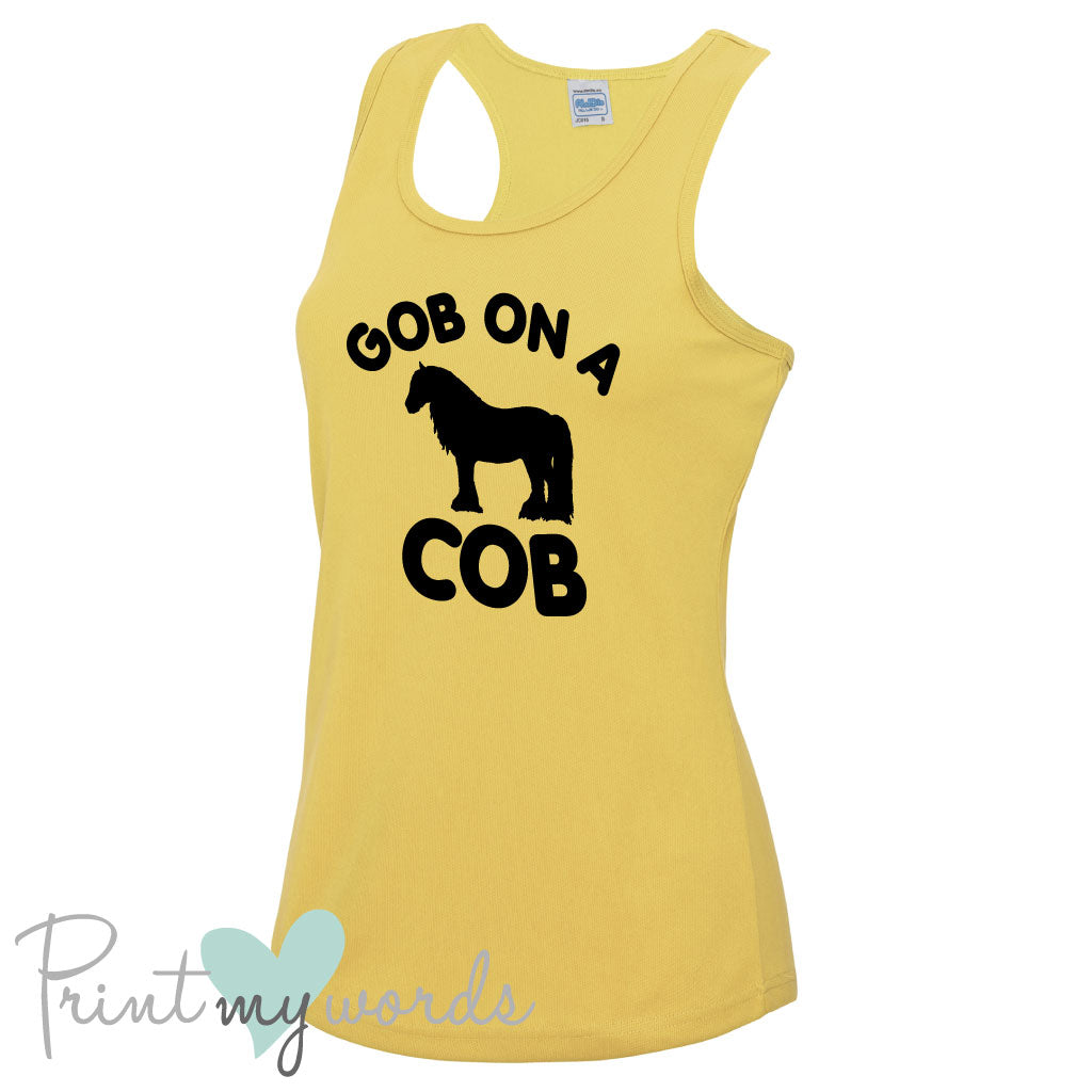 Ladies Gob On A Cob Funny Equestrian Vest Top