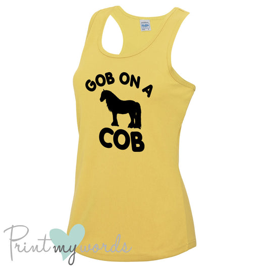 Ladies Gob On A Cob Funny Equestrian Vest Top