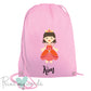 Children's Personalised Princess P.E. Drawstring Bag