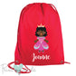 Children's Personalised Princess P.E. Drawstring Bag