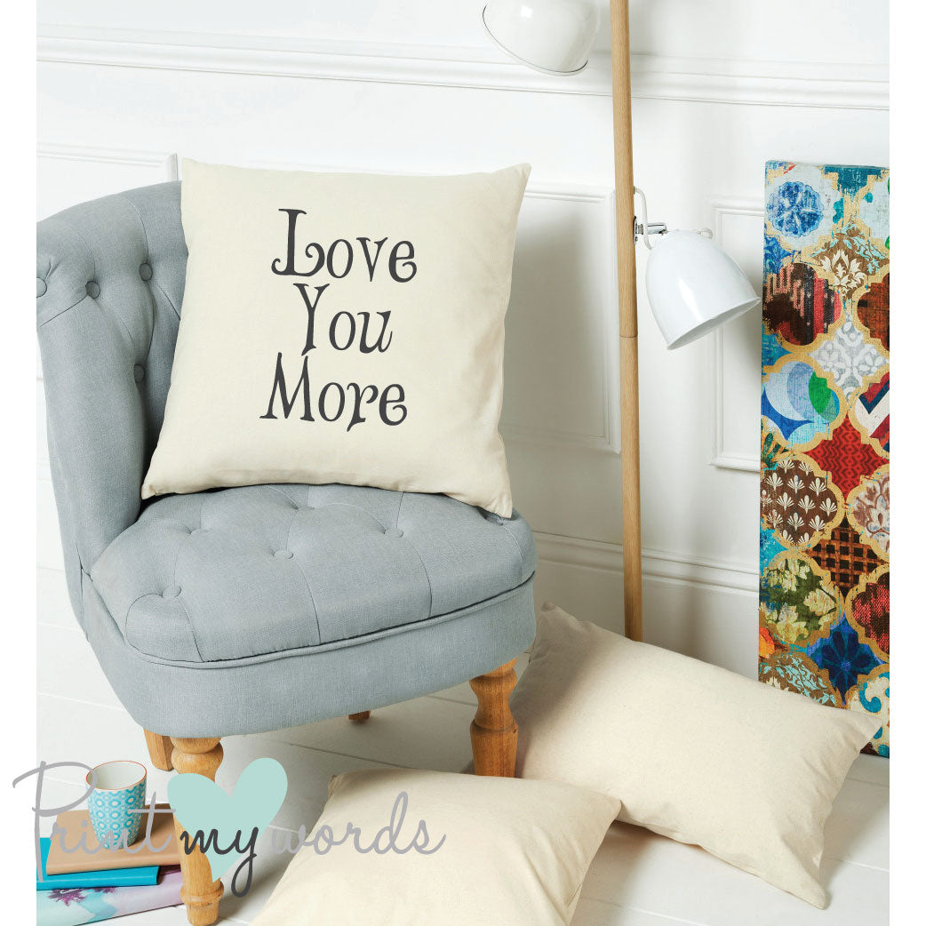 Love you more throw clearance pillow