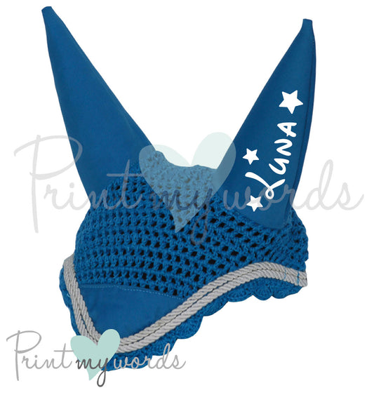 Personalised Fly Veil Ear Bonnet - Magical Design