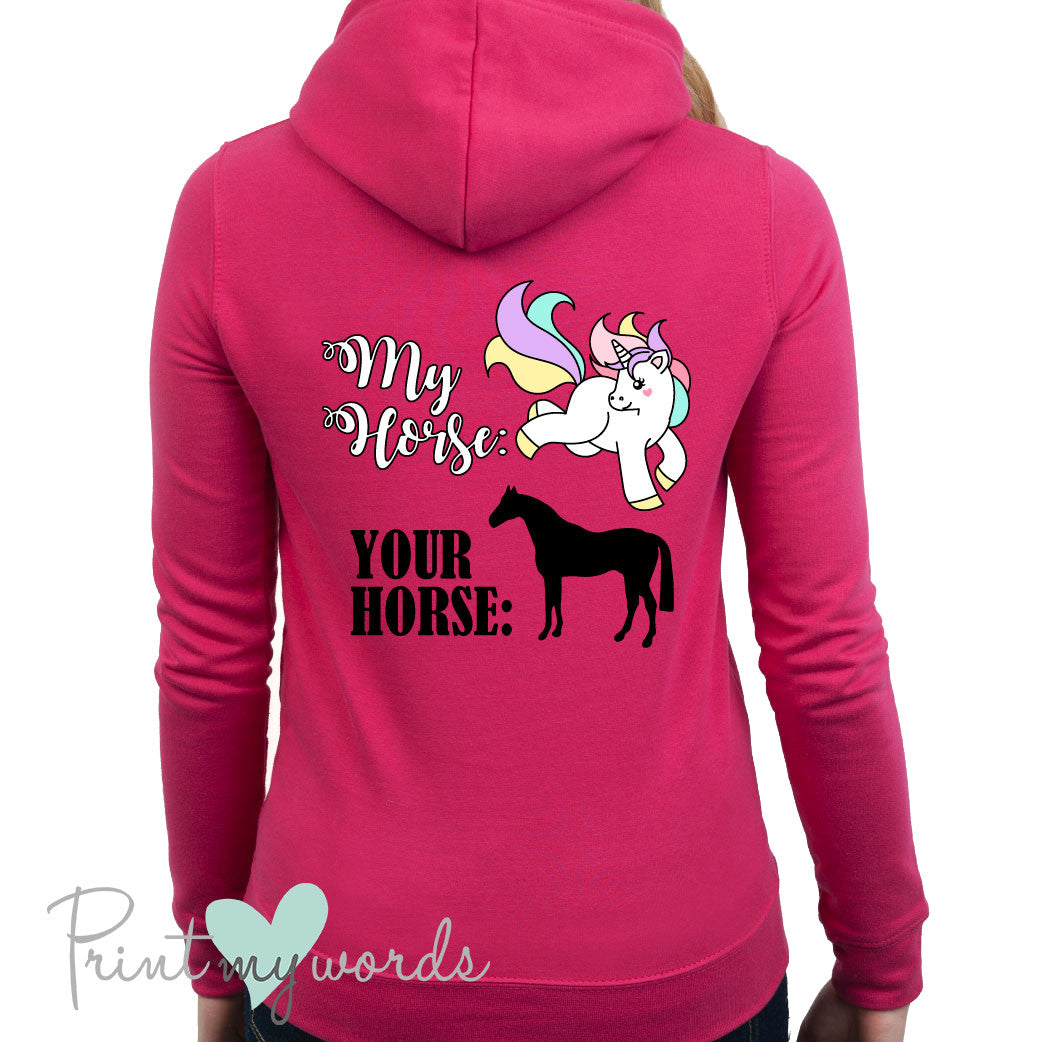 My Horse V Your Horse Equestrian Hoodie – Print My Words