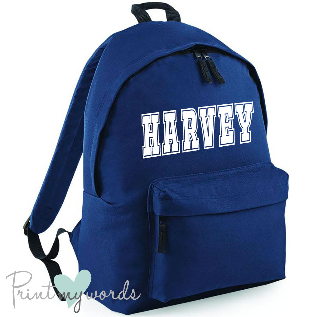 Children s Personalised Name School Rucksack Backpack Print My Words