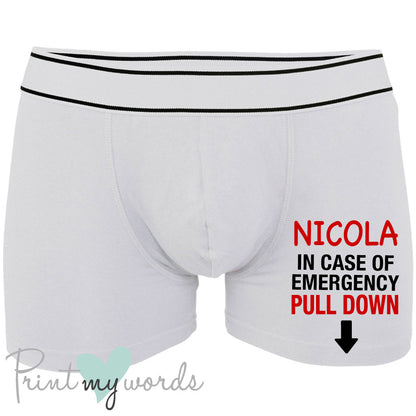 Men's Personalised In Case Of Emergency Boxer Shorts – Print My Words
