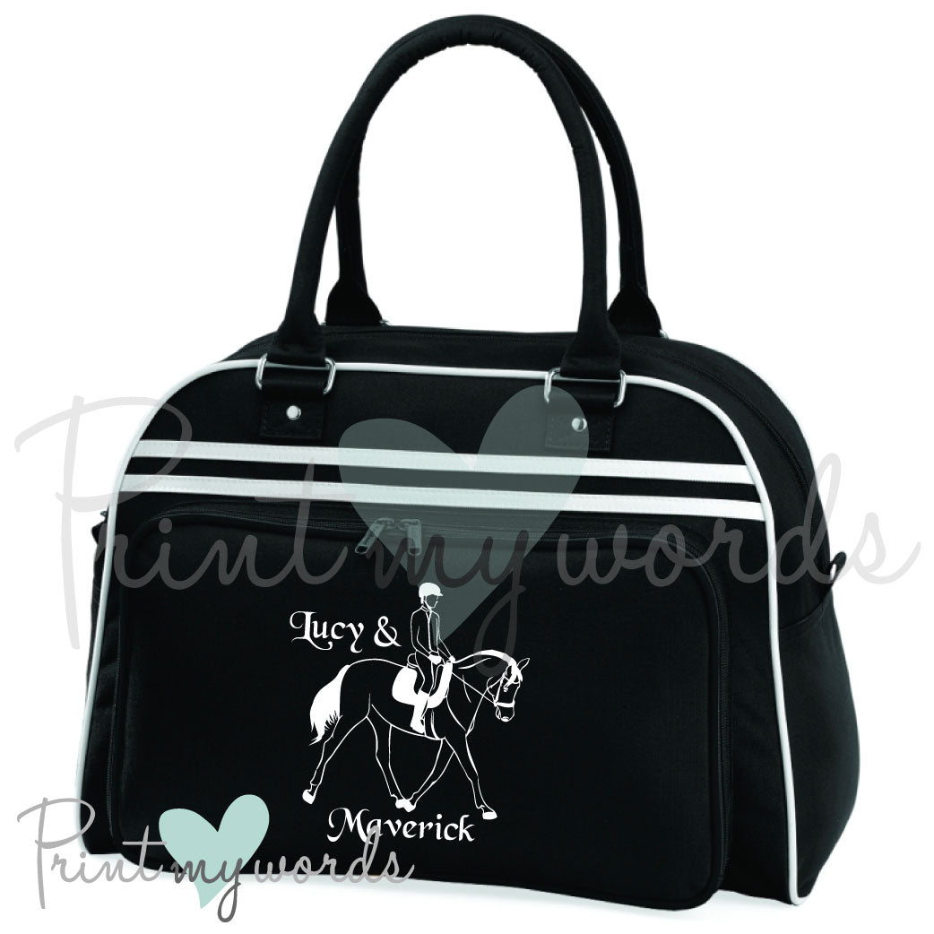 Personalised Equestrian Retro Bowling Bag - Riding Design