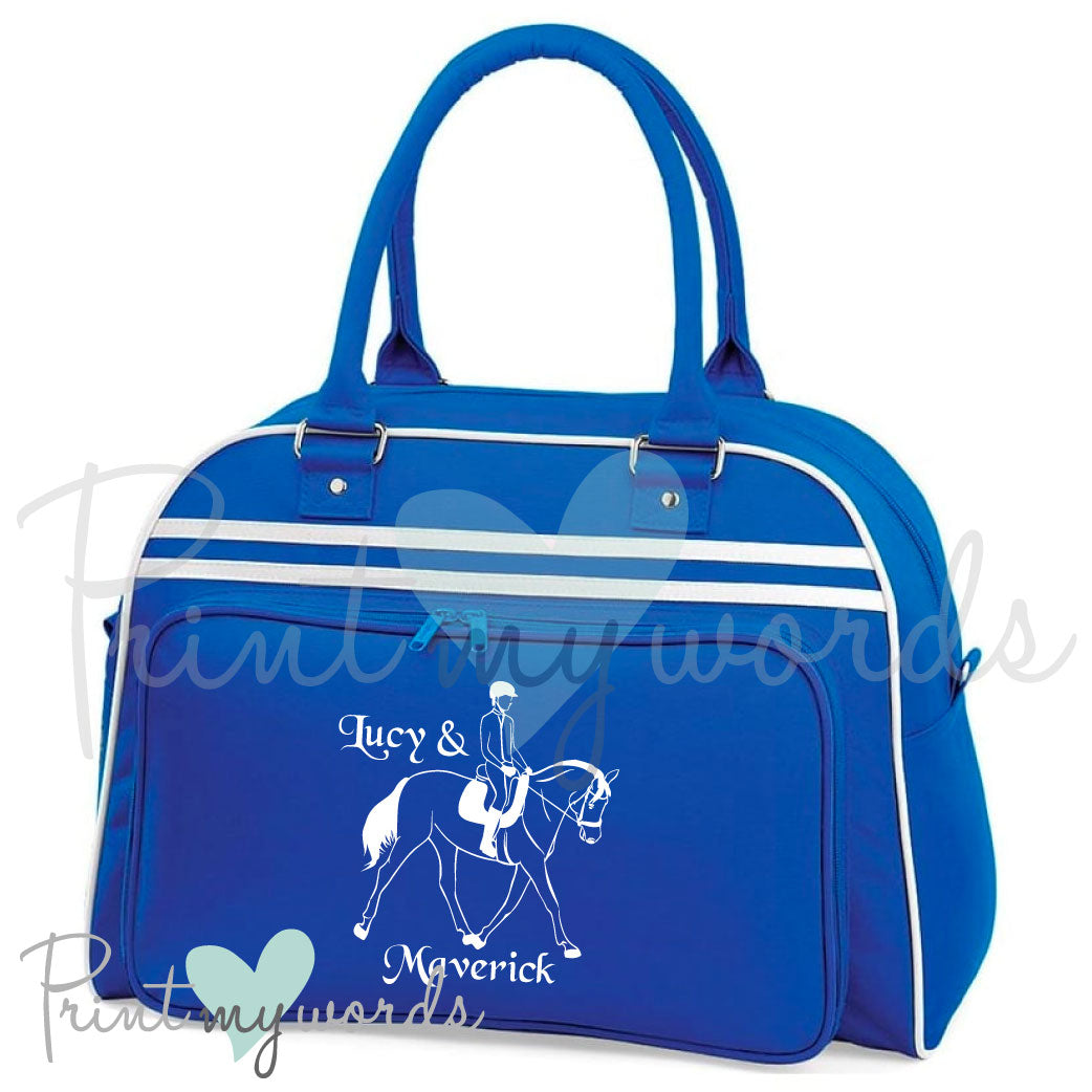 Personalised Equestrian Retro Bowling Bag - Riding Design