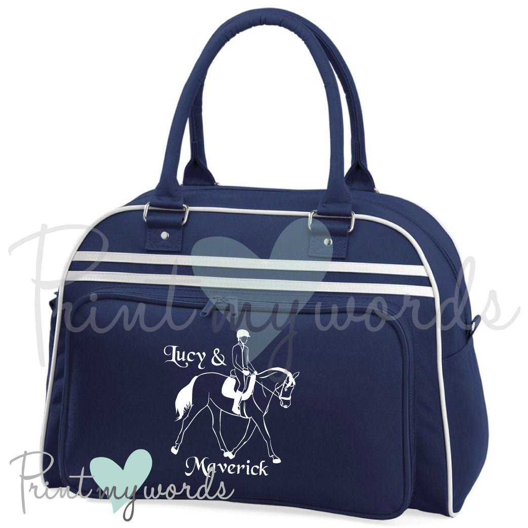 Personalised Equestrian Retro Bowling Bag - Riding Design