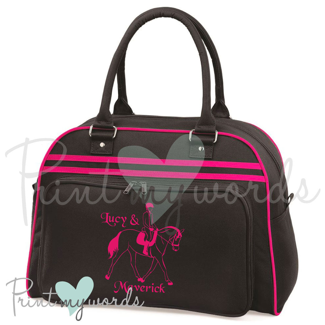 Personalised Equestrian Retro Bowling Bag - Riding Design