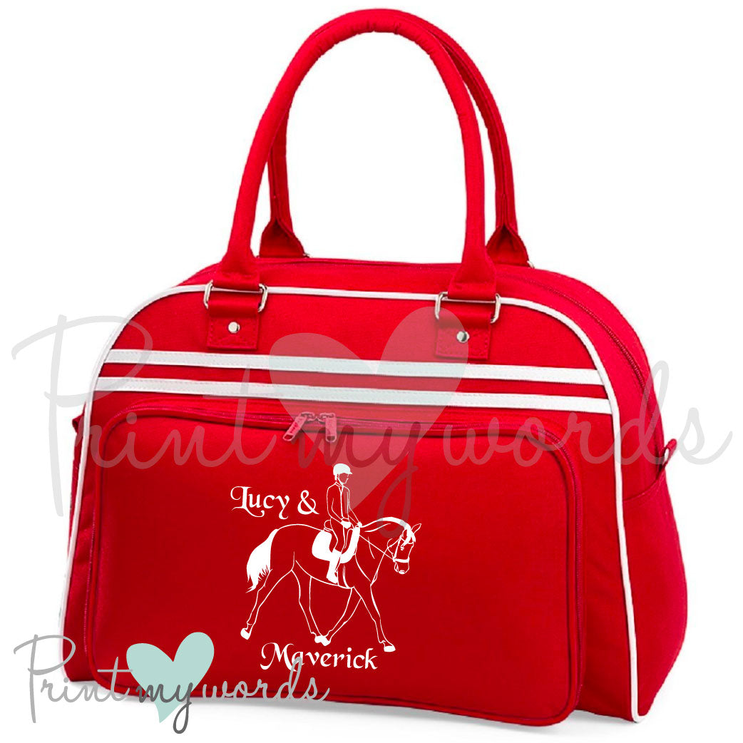 Personalised Equestrian Retro Bowling Bag - Riding Design