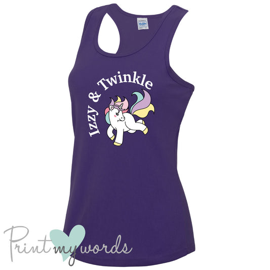 Ladies Unicorn Personalised Equestrian Vest Top